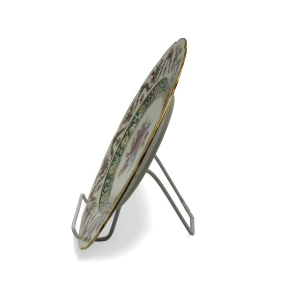 BAVARIA SCHUMANN Floral Design Round Plate with Gold Trim 11" Germany Vintage - Picture 11 of 11